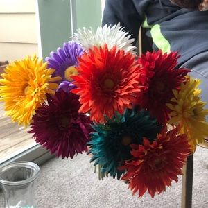 Set of 8 multi colored flowers